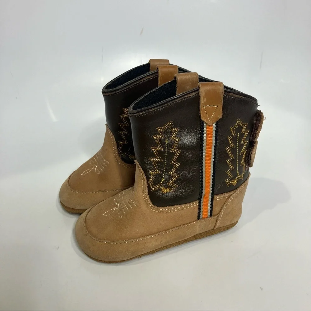 Old West baby booties soft cowboy boots western baby size 4 crib‎ shoes